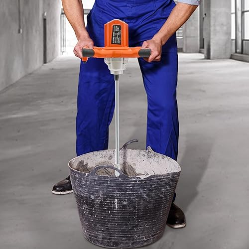 Agitatore per malta da 2100 W, miscelatore per malta a 6 marce, con pulsante autoblocco, agitatore per miscelare vernici, cemento, cemento, malta - Honorern