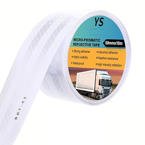 XIZAO Nastro riflettente per esterni, nastro riflettente impermeabile, nastro riflettente per la sicurezza notturna, autoadesivo, ad alta visibilità, 5 cm x 10 m, per abbigliamento da bicicletta e - Honorern