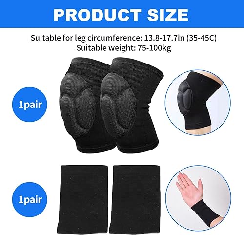 Ginocchiere In Spugna Da 2 Pezzi E Polsiere Sportive Da 2 Pezzi, Equipaggiamento Protettivo Sportivo, Ginocchiere Elastiche Antiscivolo, Ginocchiere Anticollisione - Honorern