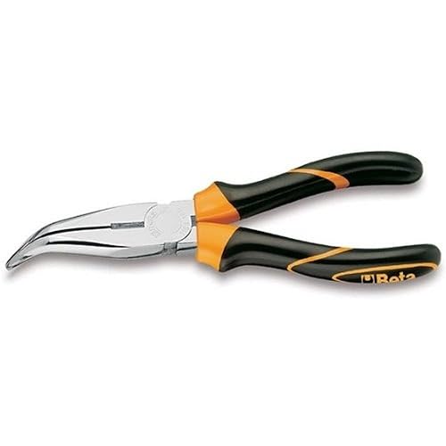 Beta 1168BM 200 - Pinze a becchi mezzotondi lunghissimi piegati zigrinati cromate impugnatura bimateriale - Honorern