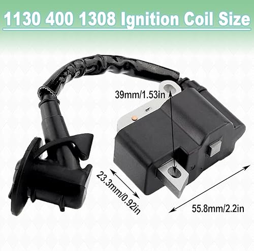 ZAMDOE 1130 400 1308 Bobina di accensione per Stihl MS170 2-Mix MS180 2-Mix Motoseghe per tosaerba Parti motore Sostituisci 1130-400-1310 con candela L7T - Honorern