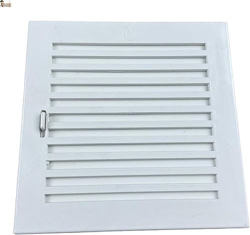 BricoLoco.com Griglia di ventilazione con chiusura regolabile. 20 cm. Parete o soffitto da incasso. Bagno, cucina, ambienti umidi. Mini tapparella mobile per aprire o chiudere il passaggio dell'aria - Honorern
