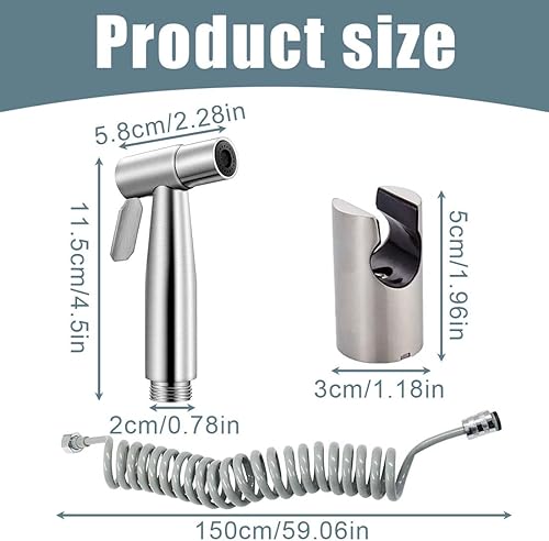 Set Da 3 Pezzi Doccetta Per Bidet, Kit Di Spruzzatore Per Bidet In Acciaio Inossidabile Con Gancio E Tubo, Doccino Bidet, Doccino Per Bidet Per Igiene Personale E Spruzzatore Per Vasino - Honorern