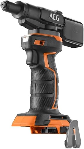 AEG - Rivettatrice da 18 Volt 10.000 N, diametro rivetti maxi da 2,4 a 4,8 mm fornito con 4 punte (senza battente. né caricabatterie) - BNZ18-0 - Honorern
