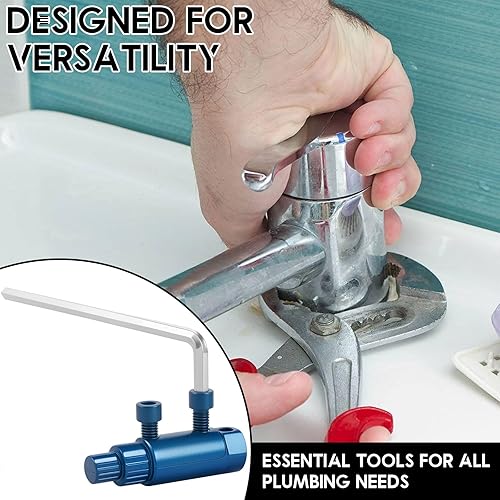 Estrattore di tubi in acciaio 75 mm rotto strumento di rimozione Faucet Removal Tool regolabile con struttura scanalata inversa antiruggine per la rimozione di tubi bulloni dadi (2 x blu) - Honorern