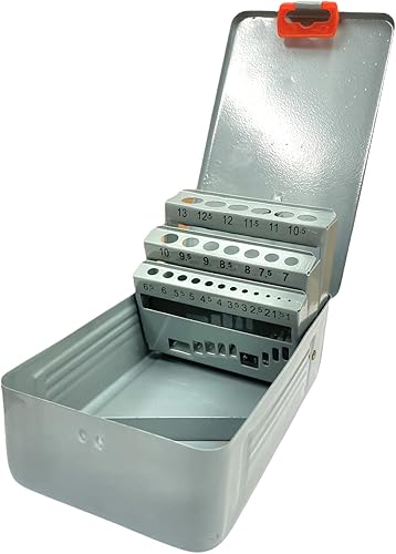 Custodia per punte da trapano, in metallo, vuoto, organizer per 25 punte da trapano da 1 a 13 mm - Honorern