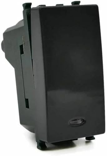 Vetrineinrete® Kit di 3 interruttore unipolare illuminabile con spia luminosa compatibile con vimar plana pulsante luce 16ax 250vac (Silver) - Honorern