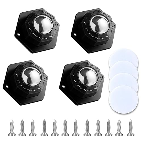 4 rotoli autoadesivi a sfera per mobili, carichi pesanti, 360 gradi, con fori di fissaggio e viti, per macchine da caffè, scatole di immagazzinaggio, trasporto di mobili - Honorern