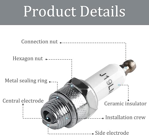 4 Pezzi Rj19Lm Candela di Accensione Sostituire Candele 4 Tempi per Decespugliatore Accessori per la Auto Moto Tagliaerba - Honorern