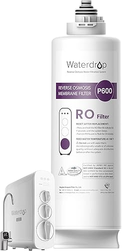 Waterdrop Filtro WD-G3P600-RO, certificado NSF, repuesto para sistema de ósmosis inversa WD-G3P600, 2 años de vida útil - Honorern