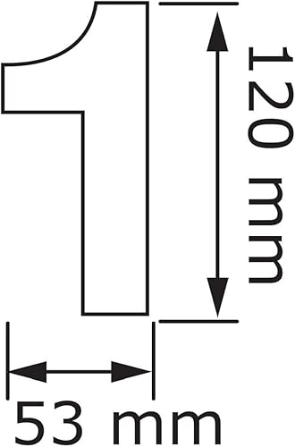 Numero civico 1, design numero civico in acciaio inox in Nero - Honorern