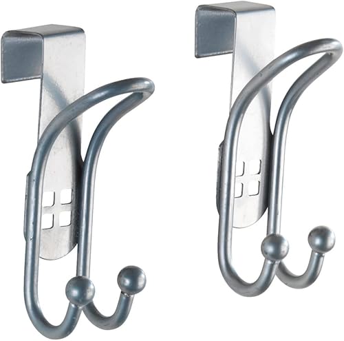 Wenko 22697100 gancio porta foro design set congelatore, Ganci appendiabiti, ganci da bagno, acciaio, argento, 6 x 3.2 x 9.5 cm - Honorern