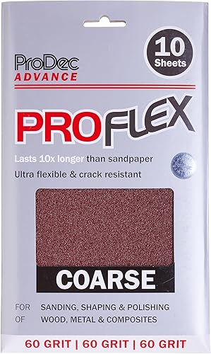 Carta vetrata Advance Advance, 10 fogli, a grana grossa Proflex, ultra flessibile e resistente alle crepe, resistente alle crepe, per levigare il legno, 9 x 5,5 pollici, 230 x 140 mm - Honorern