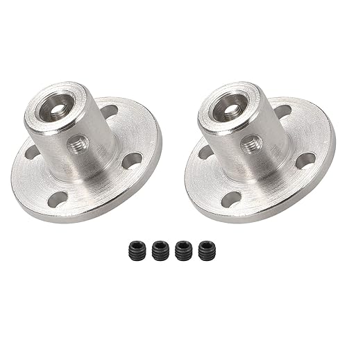 DMiotech 2pz 5mm Interno Diametro H12xD10 Flangia Accoppiamento Connettore Rigido Guida Albero Supporto Accoppiatore Albero Accoppiamento con Viti per Fai-da-Te RC Modello Motori Argento - Honorern