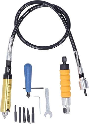 Attacco per Albero Flessibile, 10 Pezzi Adattatore per Adattatore per Albero Flessibile Chiave per Mandrino a Prolunga Flessibile 5 Tipi di Teste di Taglio per Trapano Elettrico, Utensili Rotanti - Honorern