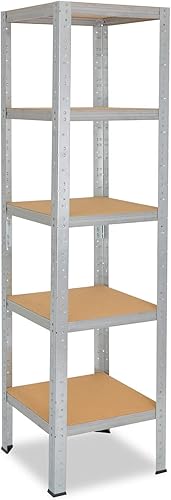 shelfplaza® 155x100x60cm HOME Scaffale metallo per carichi pesanti zincato con 5 ripiani con 175kg capacità di carico/Scaffali in metallo per garage come scaffali per ripostiglio o officina - Honorern