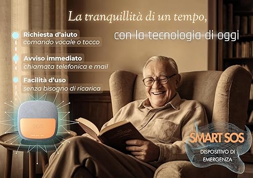 Salvavita Anziani Dispositivo di Telesoccorso con Riconoscimento Vocale Pulsante SOS Persone Fragili - Honorern