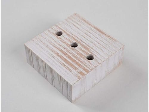 ROSONE QUADRATO IN LEGNO BIANCO 3 FORI - Honorern