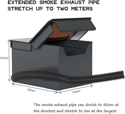 Alloggiamento per Incisore Laser con Illuminazione a LED e Ventilazione, Recinto Ignifugo da 700x700x460 mm con Condotto, Compatibile con Varie Macchine per Incisione - Honorern