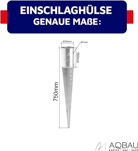 Supporti per pali rotondi, manicotti per pali in legno, boccola a pavimento, ancoraggio in metallo zincato (diametro interno 80 mm) - Honorern