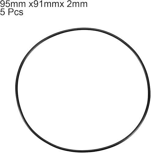 95mmx90mmx2mm Nitrile Gomma O-ring, 5pz Metrico Meccanico Sigillatura Guarnizioni, Nero - Honorern