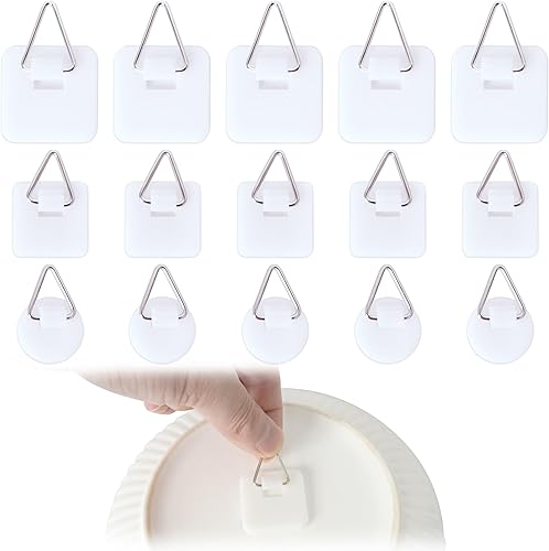 15 Pezzi Ganci per Quadri Adesivi Invisibili, Appendi Quadri Adesivi,Ganci Adesivi per Quadri, Gancetti Adesivi, Attaccaglie per Quadri per Appendere per Appendere Foto, Piatti - Honorern