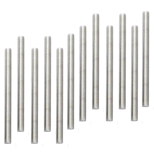12 Pezzi M8 x 100 mm Barra Filettata Acciaio Inox Asta Completamente Filettata Filettatura Destrorsa per il Settore Manifatturiero Automobilistico e Delle Costruzioni (Argento) - Honorern