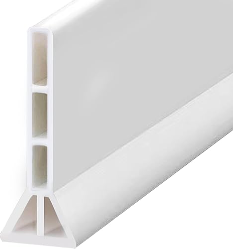 Guarnizione per doccia, autoadesiva, in TPE, colore bianco, barriera contro l'acqua per doccia, pieghevole, per cucina (2 m di lunghezza, 10 cm di altezza e 3,5 cm di larghezza) - Honorern