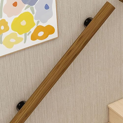 Corrimano per Scale da Esterno Corrimano in legno per Interni Corrimano da Parete Antiscivolo Ringhiere per Terrazze kit Completo per Corridoi,Giardino (30cm) - Honorern