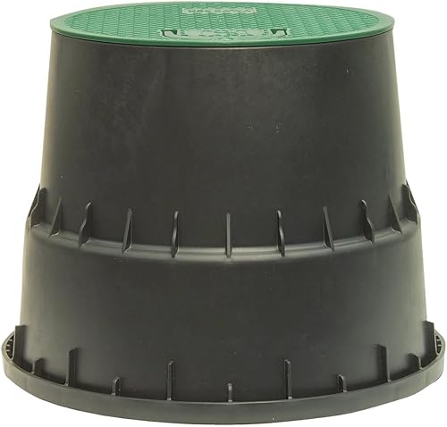 Pozzetto Circolare Con Coperchio Costruito Con Materiale Plastico Resistente Agli Urti, Colore Nero E Coperchio Verde. Studiato Per Uso Residenziale, Adatto Per Alloggio Elettrovalvole, Idranti E Valvole Di Scarico. - Honorern