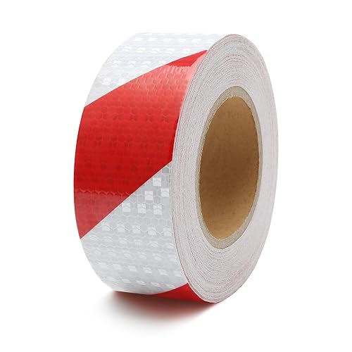 Nastro catarifrangente, 5 cm x 25 m, impermeabile, nastro riflettente giallo e nero, adesivo riflettente per rimorchi, garage, fabbriche, macchine (giallo/nero) - Honorern