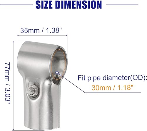 T Tubatura Morsetto Connettore 2pz Strutturale Tubatura Connettore Catena Collegamento Recinzione Morsetto Acciaio Inox Angolo Montaggio Bordi Morsetto Adatta OD 1-1/4'(30mm) - Honorern