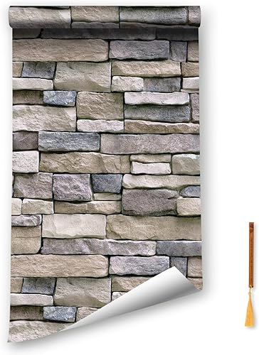 Carta da parati in 44.5x400CM pietra Carta da parati in vinile con mattoni Carta da parati autoadesiva Carta da parati autoadesiva con mattoni rossi - Honorern