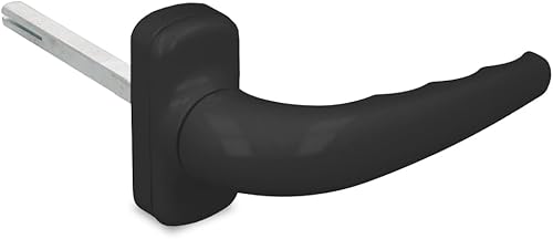 Amig - Maniglia con Rosetta Rinforzata - Modello Sendoa - Realizzata in Alluminio - Misura: 125 X 66 mm - Quadrettino da 8 mm - Nero - Honorern