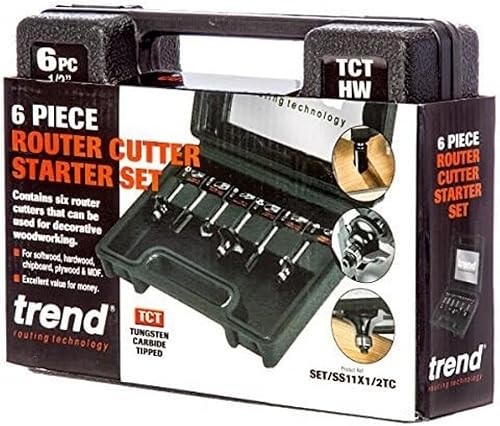 Trend Set/SS11 X 1/2TC 1/2 Shank Router Tct Starter Set di cutter, colore: nero/bianco (6) - Honorern
