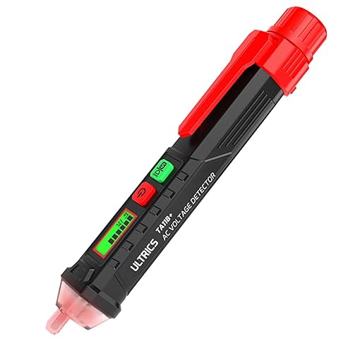 Cercafase Professionale Senza Contatto con Penna Torcia, Tester di Tensione Senza Contatto 12V-1000V Cerca Fase Elettrico con Allarme del Cicalino, Tester Elettrico con Test Filo Fase/Neutro - Honorern