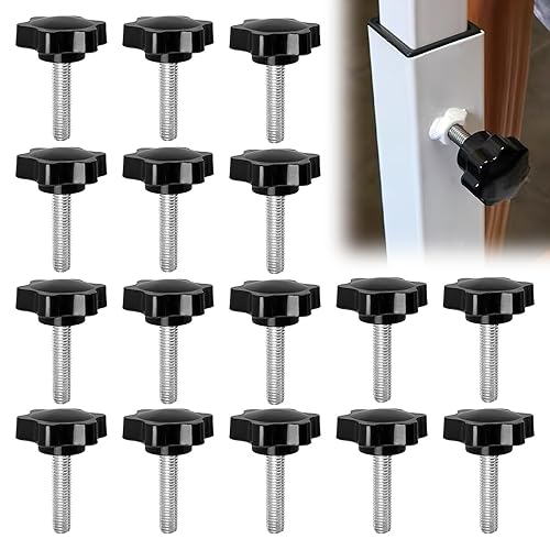 15 Pezzi Manopola a Vite M8×25mm,Viti a Testa Stella in lega di zinco, Vite a Manopole a Forma di Stella, Viti a farfalla per Macchine, Mobili ed Elettronica, Nere - Honorern