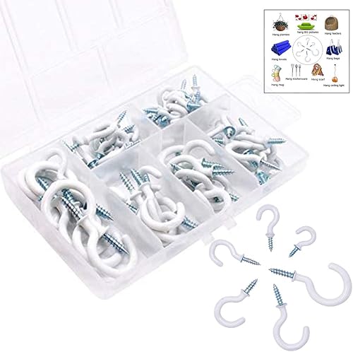 70 Pezzi Ganci a Vite Gancio,Ganci da Soffitto Bianchi Ganci a Soffitto Piccoli - Honorern