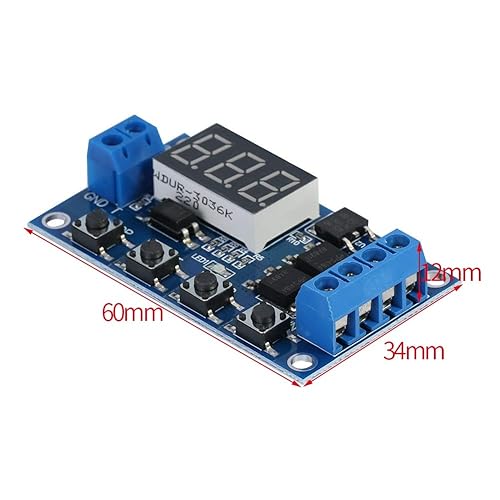 Modulo Timer,Interruttor Timer LED DC 5V - 36V Interruttore del Timer di Ritardo del Ciclo di Attivazione/Disattivazione del Modulo Relè con Display a LED - Honorern