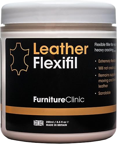 Furniture Clinic Leather Flexifil - Stucco estremamente flessibile utilizzato per riparare graffi di gatti, fori e crepe pesanti su divani in pelle, sedili auto (250 ml) - Honorern