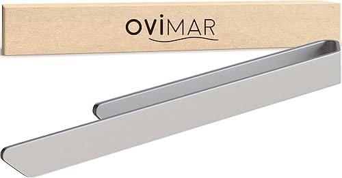 portasalviette Kongsoya nero in alluminio spazzolato | da incollare | 20 cm | design moderno e semplice | portasalviette senza foratura | per strofinacci o asciugamani in bagno o in cucina - Honorern