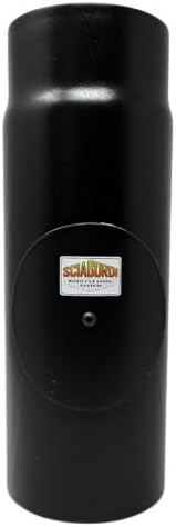 Tubo nero con ispezione per canna fumaria stufa a legna L 330 mm vetroporcellanato (130 mm) - Honorern