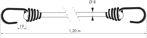 Set di 2 tenditori in gomma a gancio, 8mmx1,2m, arancione - THIRARD - Honorern