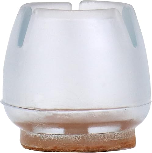 32 Pezzi Tappi per Sedie Rotondi, Tappi Sedie Silicone con Feltro Antiscivolo per Piedini Mobili/Tavolo/Chair Diametro 17mm - 21mm - Honorern