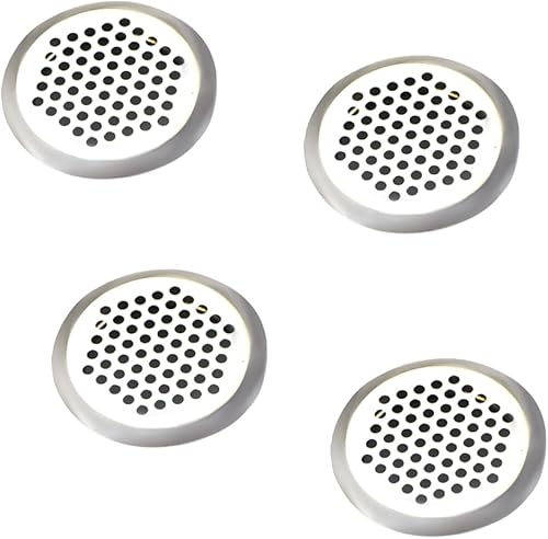 Griglia di ventilazione, 4 Pcs Griglia di Ventilazione Circolare, Acciaio Inox Rotondo Griglia di Ventilazione, per Armadi, Guardaroba, Librerie, Ecc - Honorern