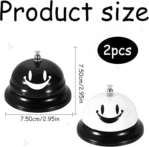 Confezione da 2 campanelli da tavolo, campanelli da tavolo, campanelli per reception, con suono nitido, campanelli da tavolo, campanelli di chiamata per ristoranti, cucine, hotel, bar, servizio - Honorern