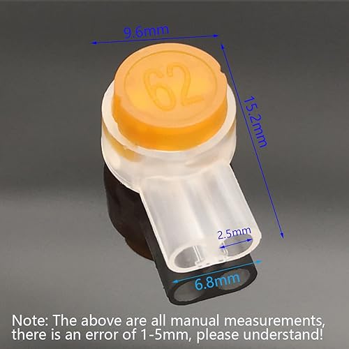 Connettore UY2, Connettori per cavi telefonici, connettore con gel, riempimento in grasso, Connettore di Giunzione 2 Porte / 2 Core 100 Pezzi (Arancione) - Honorern