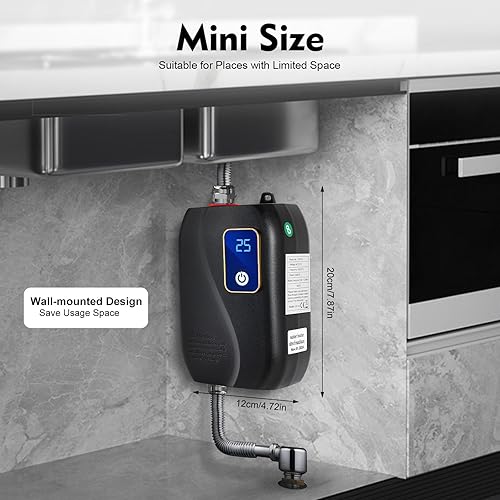 Scaldabagno Elettrico ad Accumulo Sotto Lavello Per Cucina, Compatto, Facile da usare, Per Cucina, Garage,Riscaldamento Rapido, Leggero E Moderno Design 220V 3800W - Honorern