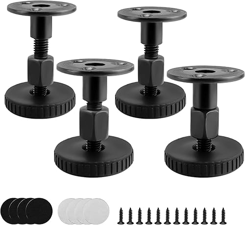 4 Pezzi Piedi per Mobili, Piedini Regolabili Per Mobili, 27-64 mm Piedini Regolabili, Nessuna Perforazione, con Cuscinetto Antiscivolo, per Tavoli, Armadi, Altri Mobili - Honorern