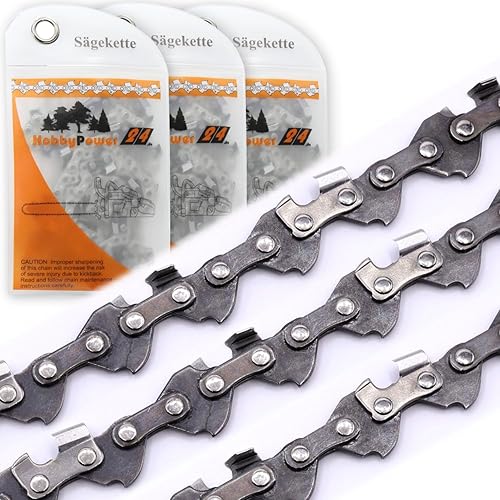 3 catene di ricambio per motosega PGHSA 12 B2 C2 C3, semi-scalpello, passo 0,3, spessore maglia 1,1 mm, 28 TG, compatibile con Parkside - Honorern